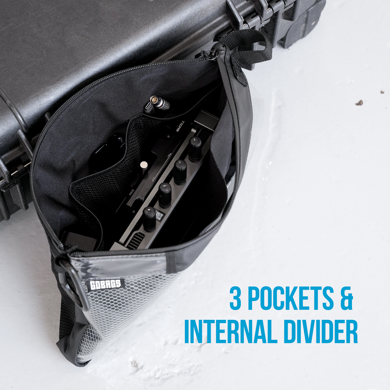 GOBAGS Utility Pouch, large, packed with cables, adapters and a charger set