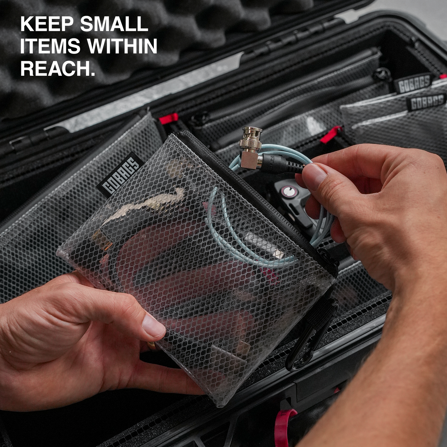 GOBAGS Air Multi‑Size Clear Zipper Pouch (4‑Pack) BLACK
