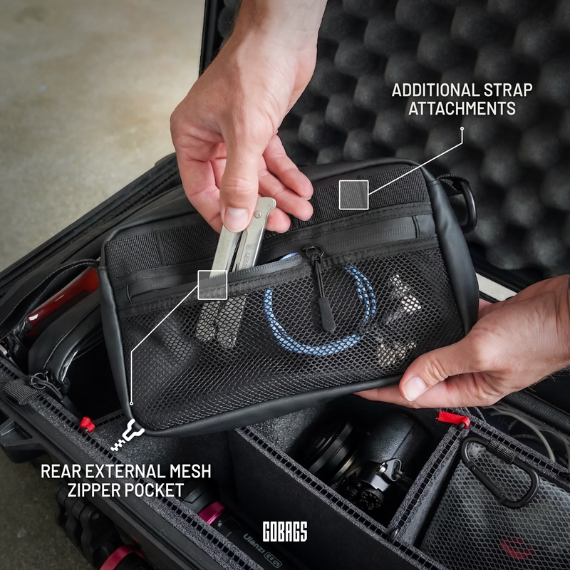 GOBAGS Neo Travel Pouch small use cases — cables, chargers, adapters and memory cards